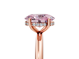 Rose gold Fancy Pink Oval  Cut Solitaire Engagement Ring with Four-Prong Setting and Classic Band_24