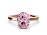Rose gold Fancy Pink Oval  Cut Solitaire Engagement Ring with Four-Prong Setting on a Classic Band_20