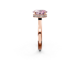 Rose gold Fancy Pink Oval  Cut Solitaire Engagement Ring with Four-Prong Setting on a Classic Band_22