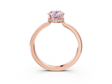 Rose gold Fancy Pink Oval  Cut Solitaire Engagement Ring with Four-Prong Setting on a Classic Band_23