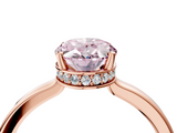Rose gold Fancy Pink Oval  Cut Solitaire Engagement Ring with Four-Prong Setting on a Classic Band_24