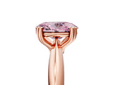 Rose gold Fancy Pink Oval  Cut Solitaire Engagement Ring with Tapered Band and Four-Prong Setting
