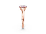 Rose gold Fancy Pink Oval Cut Solitaire Engagement Ring with Tapered Band and Four-Prong Setting_5