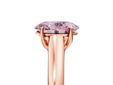 Rose gold Fancy Pink Oval Cut Solitaire Engagement Ring with Tapered Band and Four-Prong Setting_8