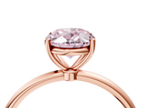 Rose gold Fancy Pink Oval  Cut Solitaire Engagement Ring with Thin Band and Four-Prong Setting_7