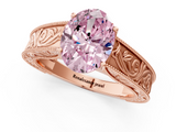 Rose gold Fancy Pink Oval  Cut Solitaire Engraved Band with Four-Prong Setting_63