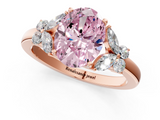 Rose gold Fancy Pink Oval  Cut Solitaire Floral Diamond Ring with Four-Prong Setting_38