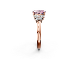 Rose gold Fancy Pink Oval  Cut Solitaire Floral Diamond Ring with Four-Prong Setting_39