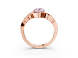 Rose gold Fancy Pink Oval Cut Solitaire Intertwined Band Prong Setting Ring_3