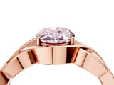 Rose gold Fancy Pink Oval Cut Solitaire Intertwined Band Prong Setting Ring_4