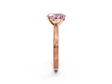 Rose gold Fancy Pink Oval Cut Solitaire Milgrain Engraved Band with Four-Prong Setting_2