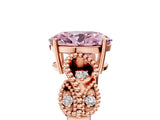Rose gold Fancy Pink Oval Cut Solitaire Milgrain Leaf Band with Prong Setting_5