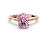 Rose gold Fancy Pink Oval  Cut Solitaire Ring with Cathedral Band and Four-Prong Setting_64