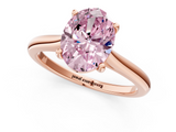 Rose gold Fancy Pink Oval  Cut Solitaire Ring with Cathedral Band and Four-Prong Setting_65