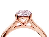 Rose gold Fancy Pink Oval  Cut Solitaire Ring with Cathedral Band and Four-Prong Setting_68