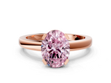 Rose gold Fancy Pink Oval  Cut Solitaire Ring with Four-Prong Setting and Classic Band_28