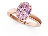 Rose gold Fancy Pink Oval  Cut Solitaire Ring with Four-Prong Setting and Classic Band_29