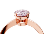 Rose gold Fancy Pink Oval  Cut Solitaire Ring with Four-Prong Setting and Classic Band_32