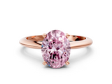 Rose gold Fancy Pink Oval  Cut Solitaire Ring with Four-Prong Setting on a Classic Band_42