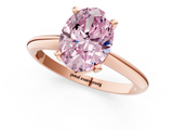 Rose gold Fancy Pink Oval  Cut Solitaire Ring with Four-Prong Setting on a Classic Band_43