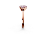 Rose gold Fancy Pink Oval  Cut Solitaire Ring with Four-Prong Setting on a Classic Band_44