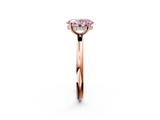Rose gold Fancy Pink Oval  Cut Solitaire Ring with Thin Band and Four-Prong Setting_24