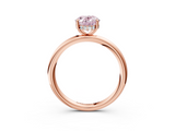 Rose gold Fancy Pink Oval  Cut Solitaire Ring with Thin Band and Four-Prong Setting_25