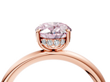 Rose gold Fancy Pink Oval  Cut Solitaire Ring with Thin Band and Four-Prong Setting_26