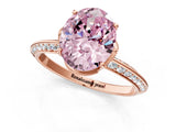Rose gold Fancy Pink Oval Cut Solitaire Split Shank Pave Diamond Engagement Ring with Four-Prong Setting_1