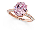 Rose gold Fancy Pink Oval Cut Solitaire Split Shank Pave Diamond Engagement Ring with Four-Prong Setting_25