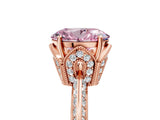 Rose gold Fancy Pink Oval Cut Solitaire Split Shank Pave Diamond Engagement Ring with Four-Prong Setting_29