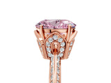 Rose gold Fancy Pink Oval Cut Solitaire Split Shank Pave Diamond Engagement Ring with Four-Prong Setting_5