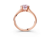 Rose gold Fancy Pink Oval Cut Solitaire Tension Set Diamond Ring with Split Shank Band_3