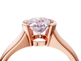 Rose gold Fancy Pink Oval Cut Solitaire Tension Set Diamond Ring with Split Shank Band_4