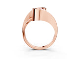 Rose gold Fancy Pink Oval Cut Solitaire Tension-Set Diamond Split Shank Ring_3