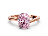 Rose gold Fancy Pink Oval  Cut Solitaire Twist Band Ring with Four-Prong Setting_20