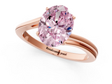 Rose gold Fancy Pink Oval  Cut Solitaire Twist Band Ring with Four-Prong Setting_21