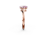Rose gold Fancy Pink Oval  Cut Solitaire Twist Band Ring with Four-Prong Setting_22