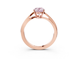 Rose gold Fancy Pink Oval  Cut Solitaire Twist Band Ring with Four-Prong Setting_23