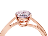 Rose gold Fancy Pink Oval  Cut Solitaire Twist Band Ring with Four-Prong Setting_24