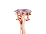 Rose gold Fancy Pink Oval  Cut Solitaire Twist Band Ring with Four-Prong Setting_25
