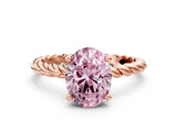 Rose gold Fancy Pink Oval  Cut Solitaire Twisted Band with Four-Prong Setting_74