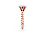Rose gold Fancy Pink Oval  Cut Solitaire Twisted Band with Four-Prong Setting_76