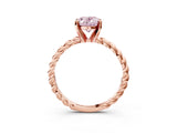 Rose gold Fancy Pink Oval  Cut Solitaire Twisted Band with Four-Prong Setting_77