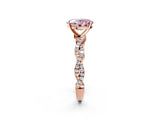 Rose gold Fancy Pink Oval Cut Solitaire Twisted Pave Band with Four-Prong Setting_5