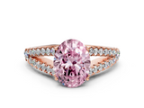 Rose gold Fancy Pink Oval  Cut Split Shank Pave Diamond Engagement Ring with Four-Prong Setting_24