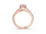 Rose gold Fancy Pink Oval  Cut Split Shank Pave Diamond Engagement Ring with Four-Prong Setting_27