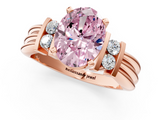 Rose gold Fancy Pink Oval  Cut Three-Stone Channel Set Ring with Bar Prongs_66