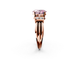 Rose gold Fancy Pink Oval  Cut Three-Stone Channel Set Ring with Bar Prongs_67
