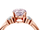 Rose gold Fancy Pink Oval  Cut Three-Stone Channel Set Ring with Bar Prongs_69